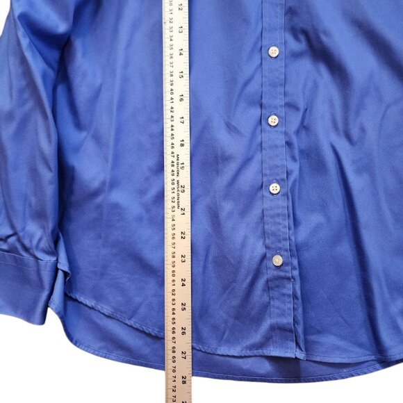 Hudson Room Shirt Men's Size 16 Blue Long Sleeve Classic Button Down 100% Cotton - Picture 4 of 11
